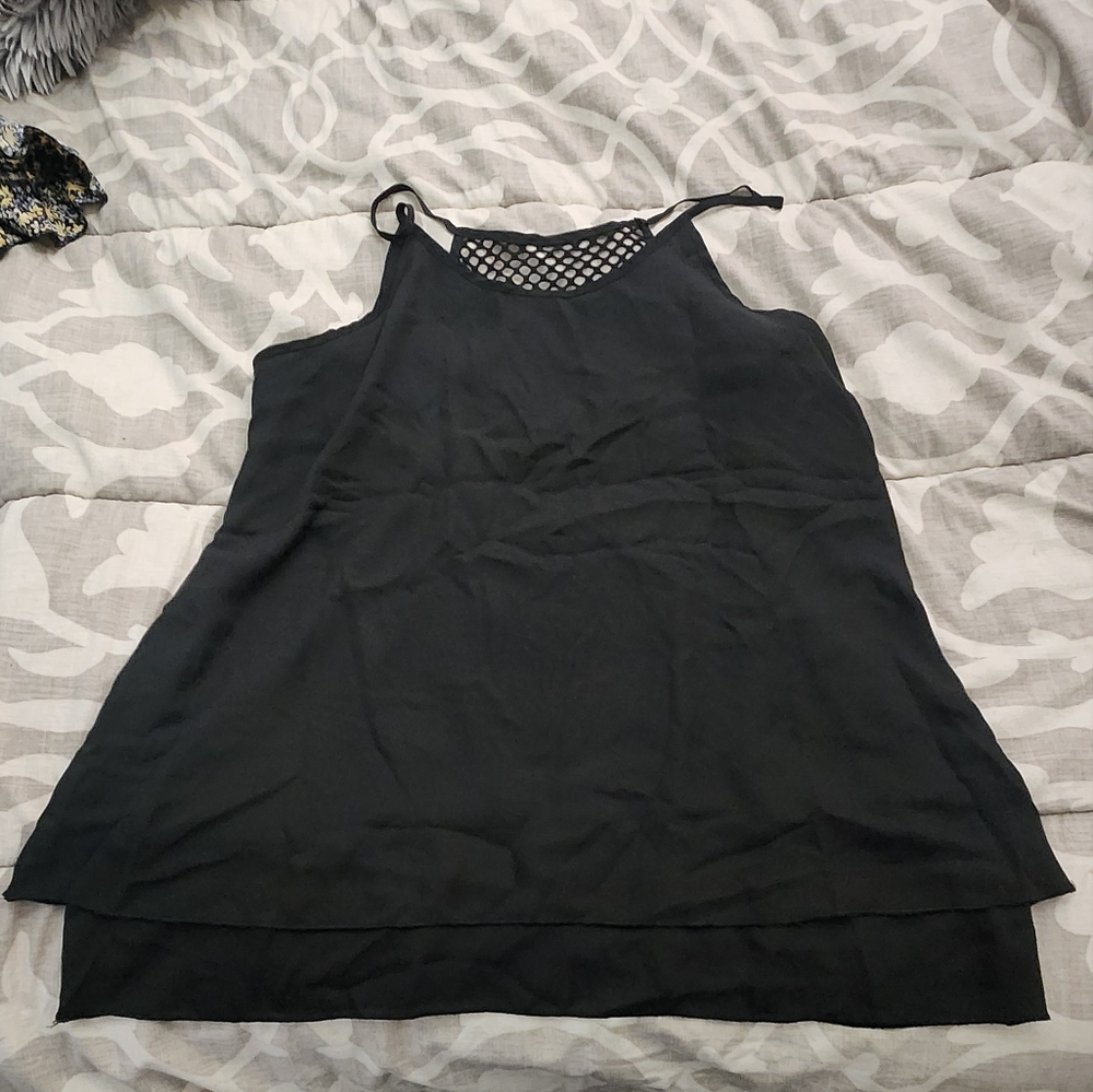 Black chiffon tank top 2XL